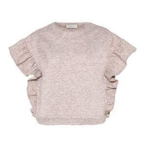 Women's Ruffled Sleeve Top - Beige